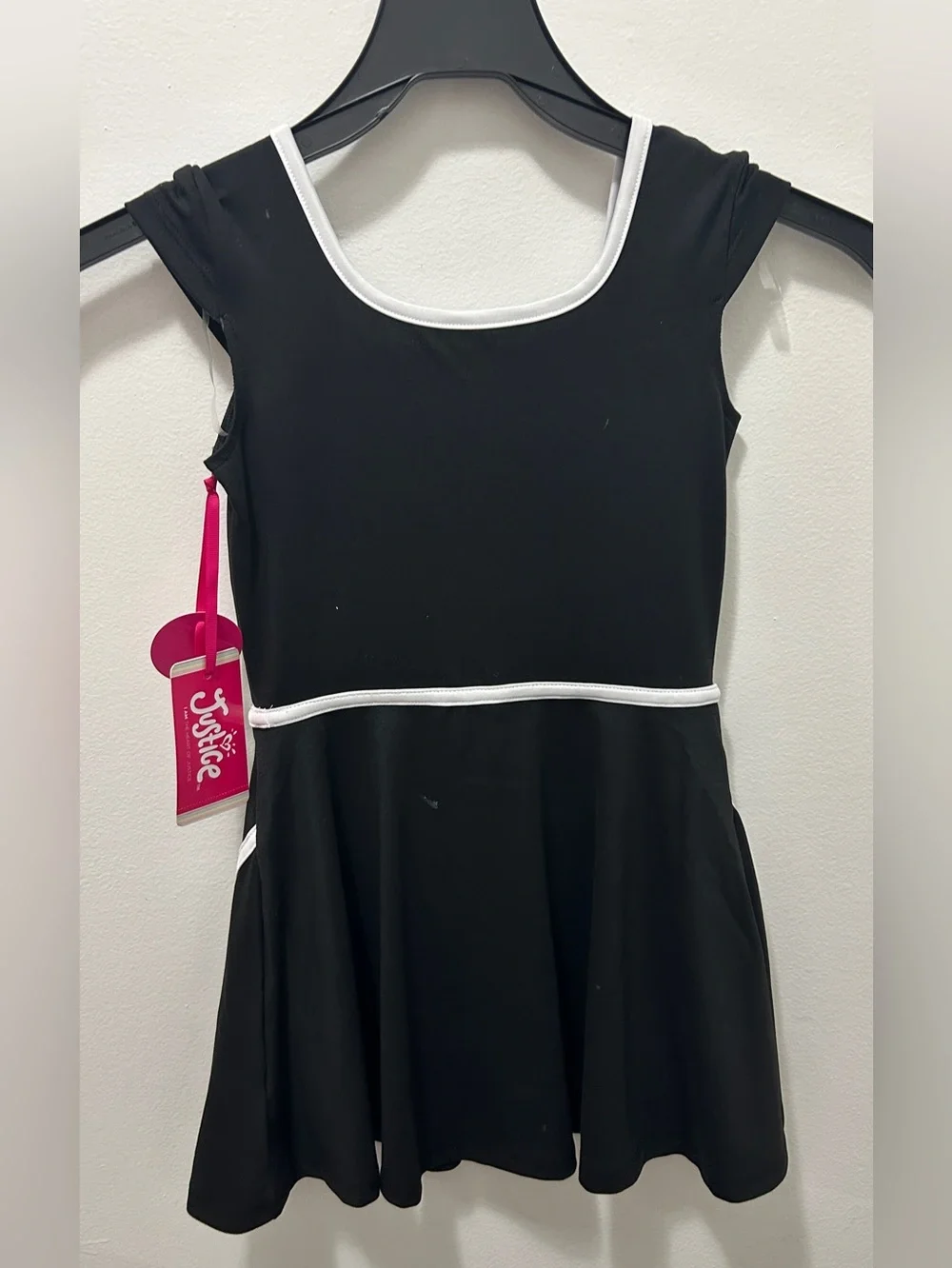 Justice Black & White Skater Dress Girls Size 7/8 NWT Athletic